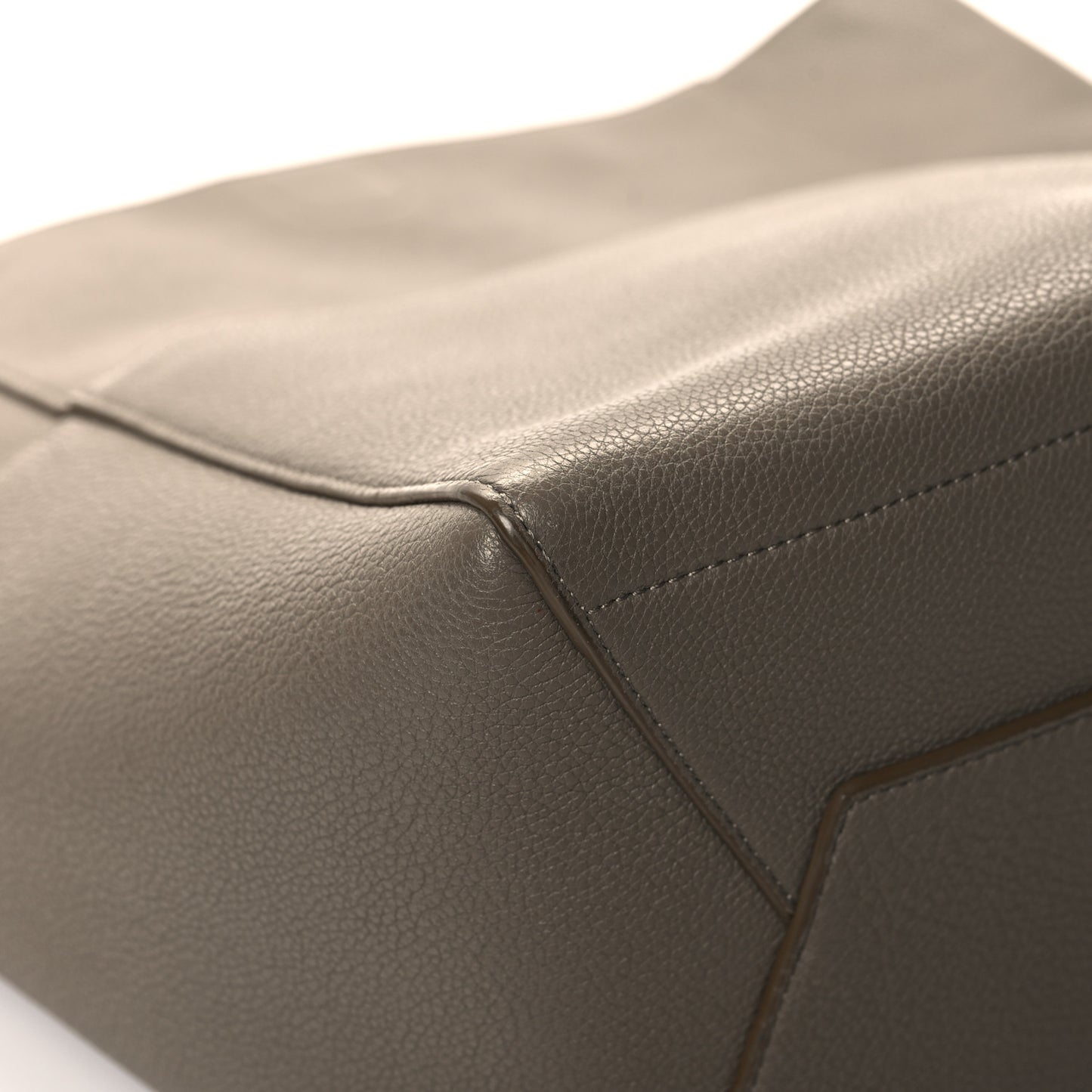 Soft Grained Calfskin Sangle Bucket Bag Taupe