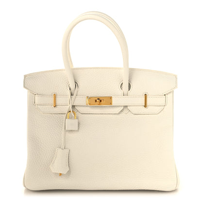 Hermes Taurillon Clemence Birkin 30 White 1 of 12
