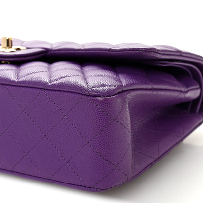 Chanel Caviar Quilted Medium Double Flap Purple 10 of 10