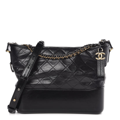 Chanel Aged Calfskin Quilted Medium Gabrielle Hobo Black 1 of 10