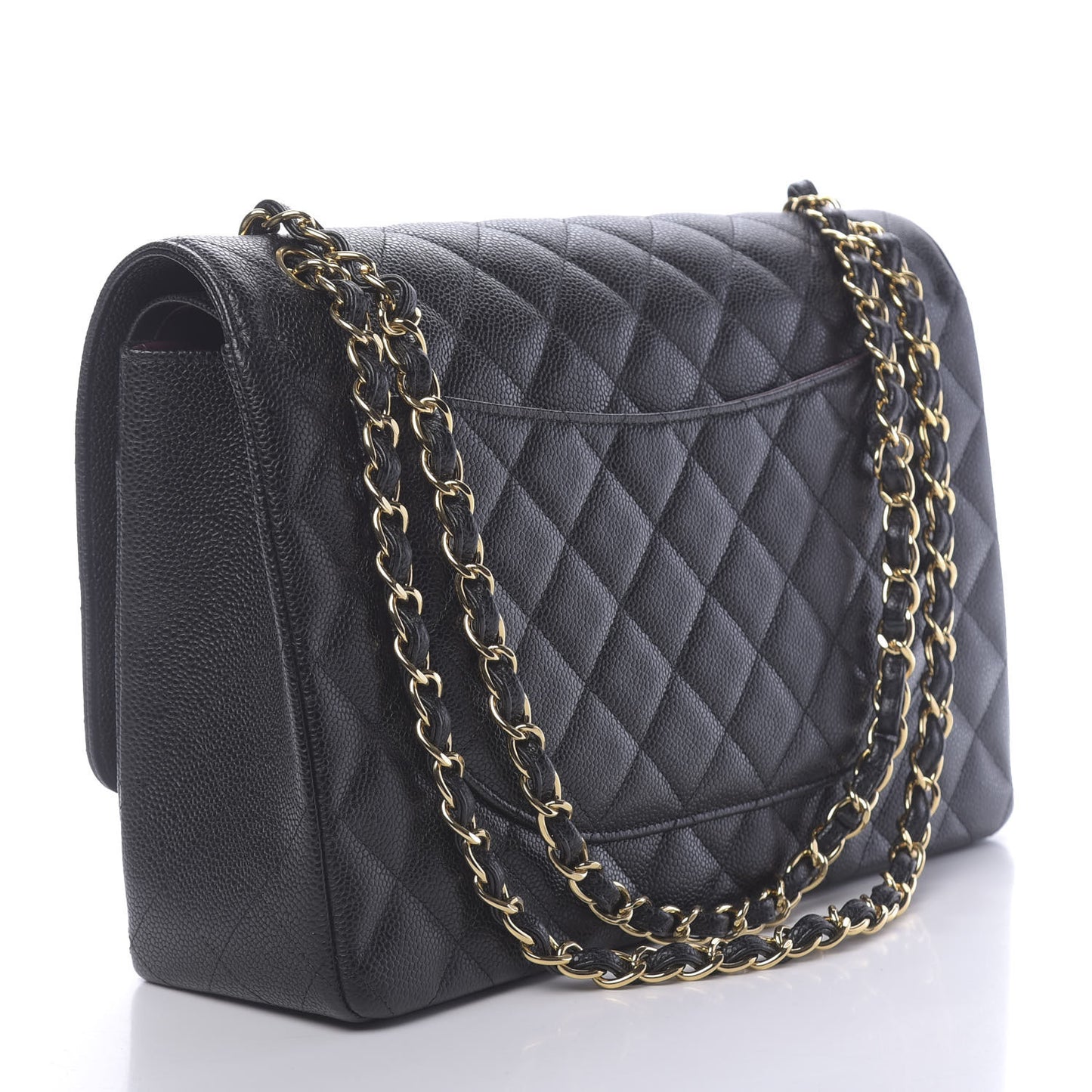 Caviar Quilted Maxi Double Flap Black