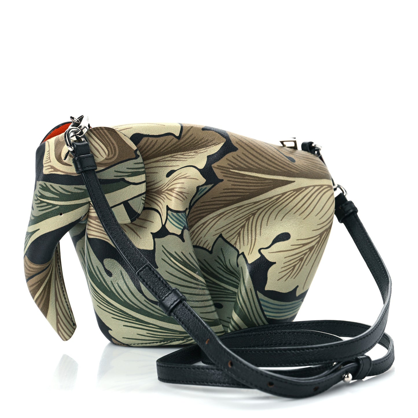 Calfskin Printed Mini Elephant Crossbody Bag Green