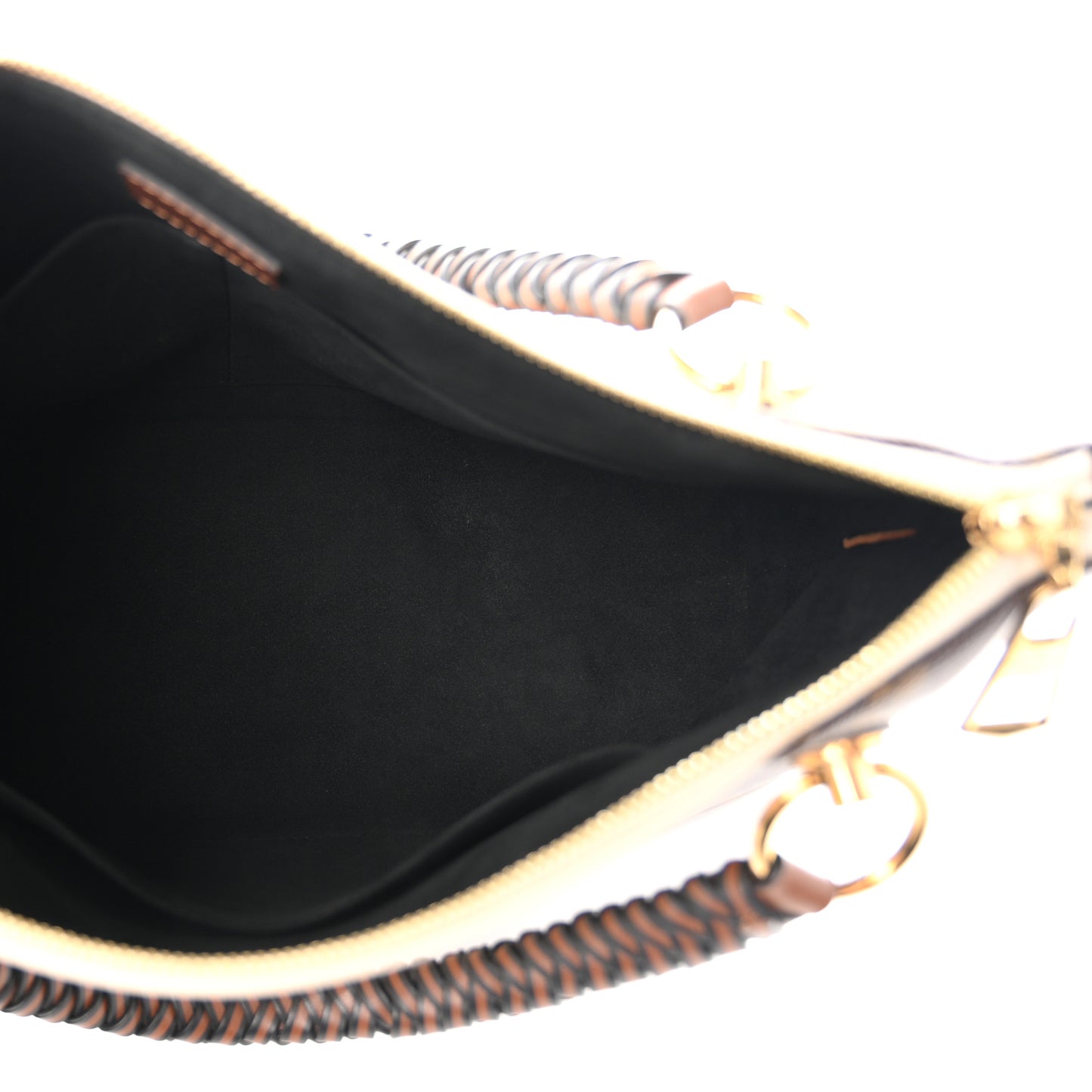 Monogram Braided V Tote MM Creme