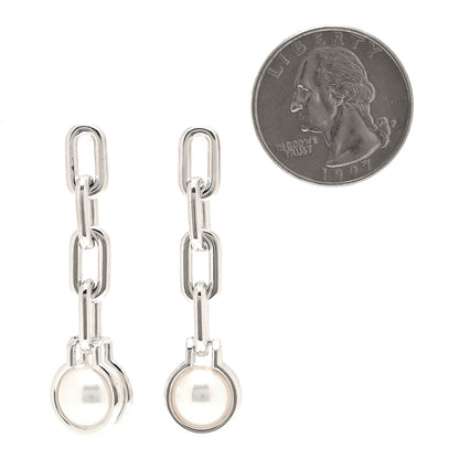 Tiffany Sterling Silver Pearl HardWear Triple Link Earrings 2 of 4
