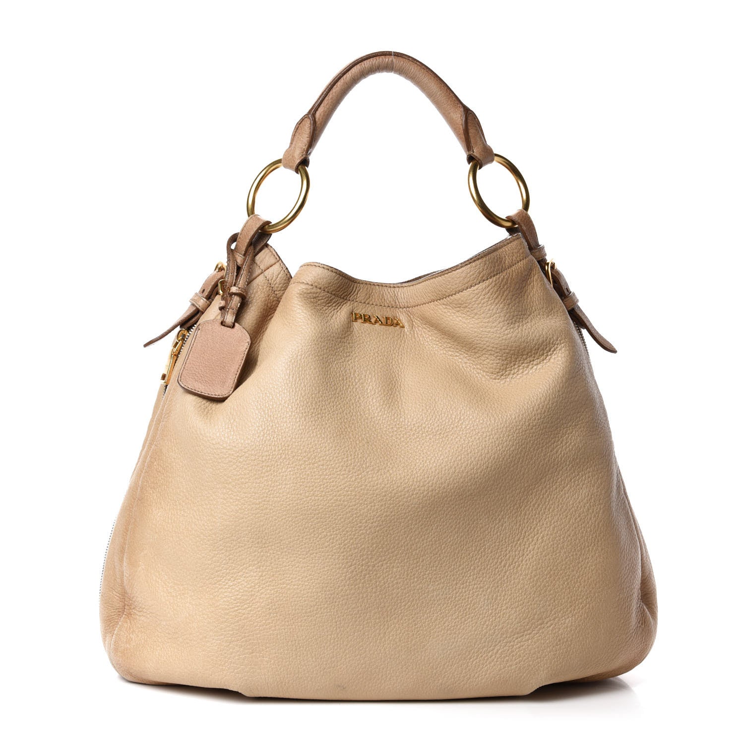 Prada Vitello Daino Hobo Sabbia 1 of 15