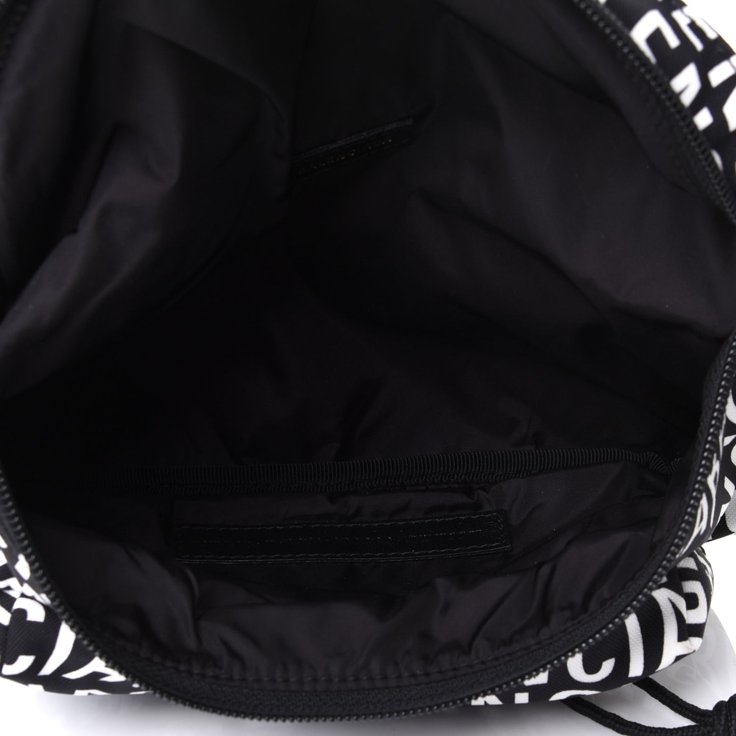 Nylon Wave Logo Print Wheel Beltpack Black White