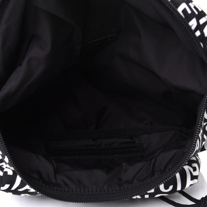 Balenciaga Nylon Wave Logo Print Wheel Beltpack Black White 4 of 4