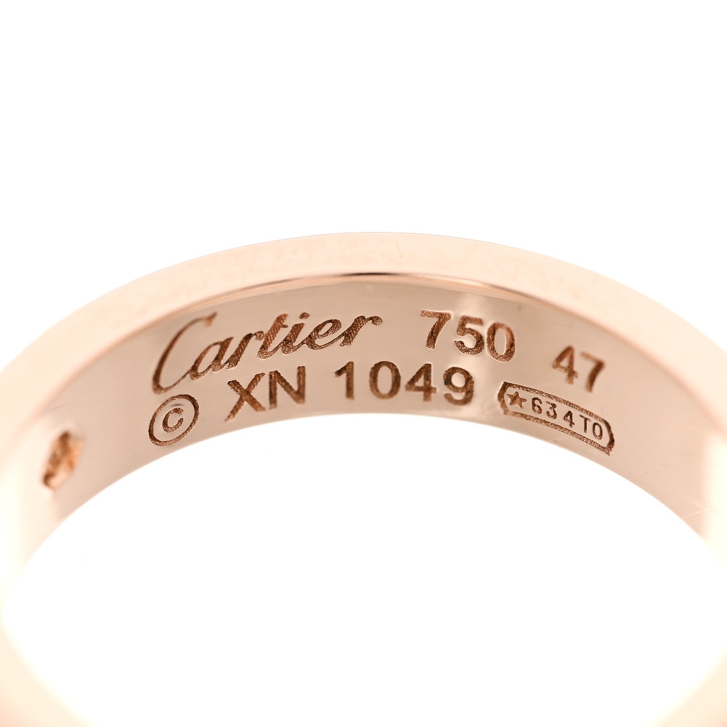 18K Pink Gold Diamond 4mm LOVE Wedding Band Ring 47 4