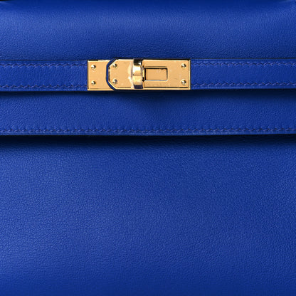 Hermes Swift Kelly Pochette Clutch Bleu Electrique 8 of 11