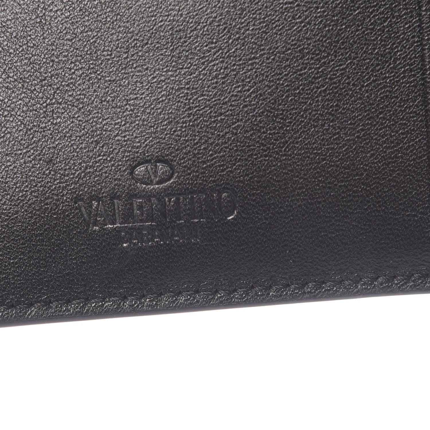 Valentino Garavani Vitello Rockstud Key Coin Case Card Holder Black 6 of 9