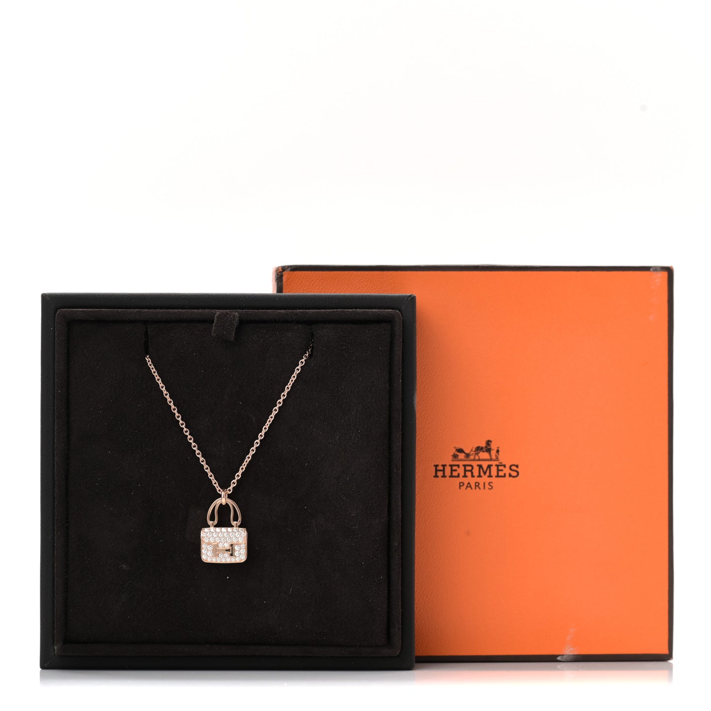18K Rose Gold Diamond Constance Amulettes Pendant Necklace