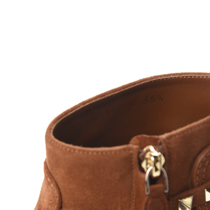 Valentino Garavani Suede Rockstud Double Buckle 50mm Cowboy Ankle Boots 35.5 Selleria 7 of 9