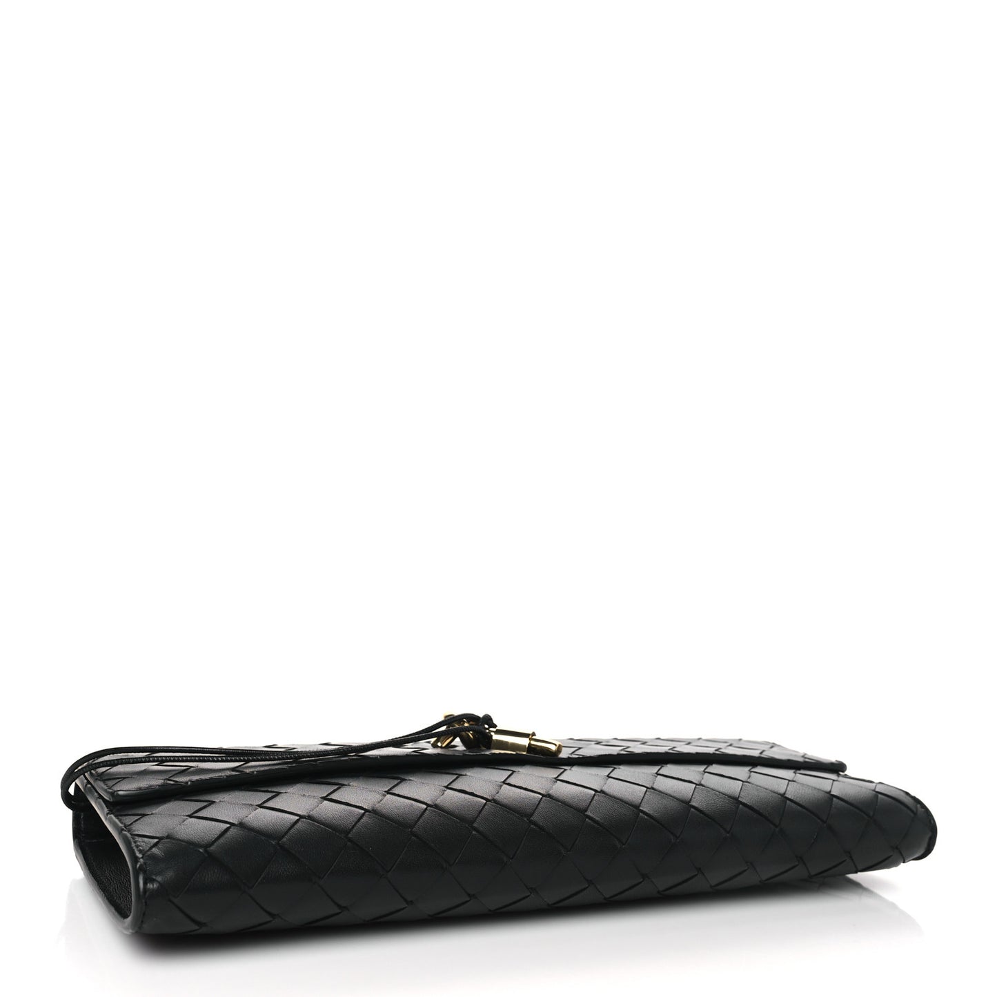 Nappa Intrecciato Long Andiamo Top Handle Clutch Black