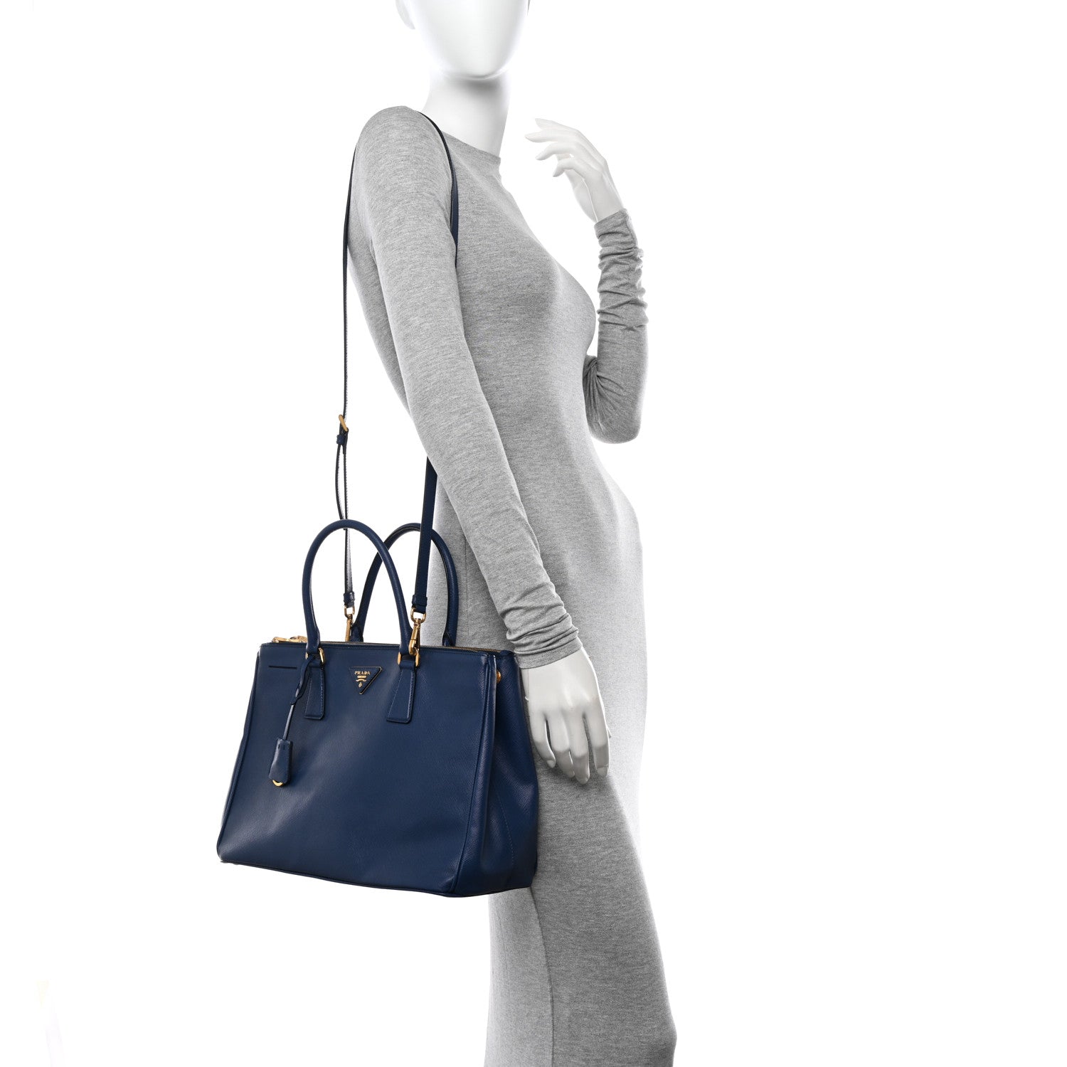 Prada Saffiano Medium Galleria Double Zip Tote Bluette 2 of 16