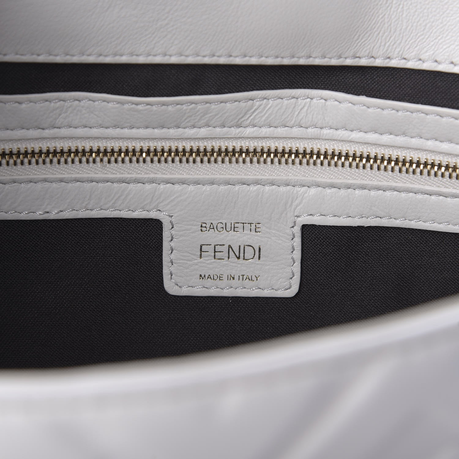 Fendi Nappa FF 1974 Embossed Baguette White 8 of 9