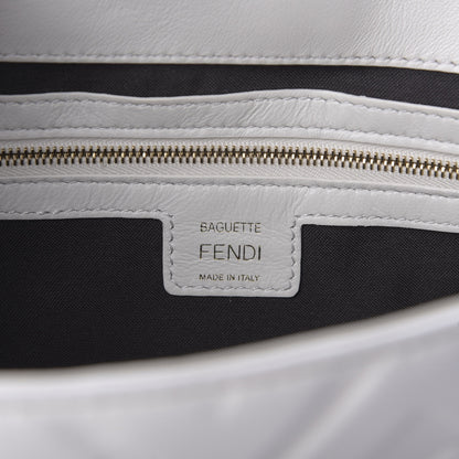 Fendi Nappa FF 1974 Embossed Baguette White 8 of 9