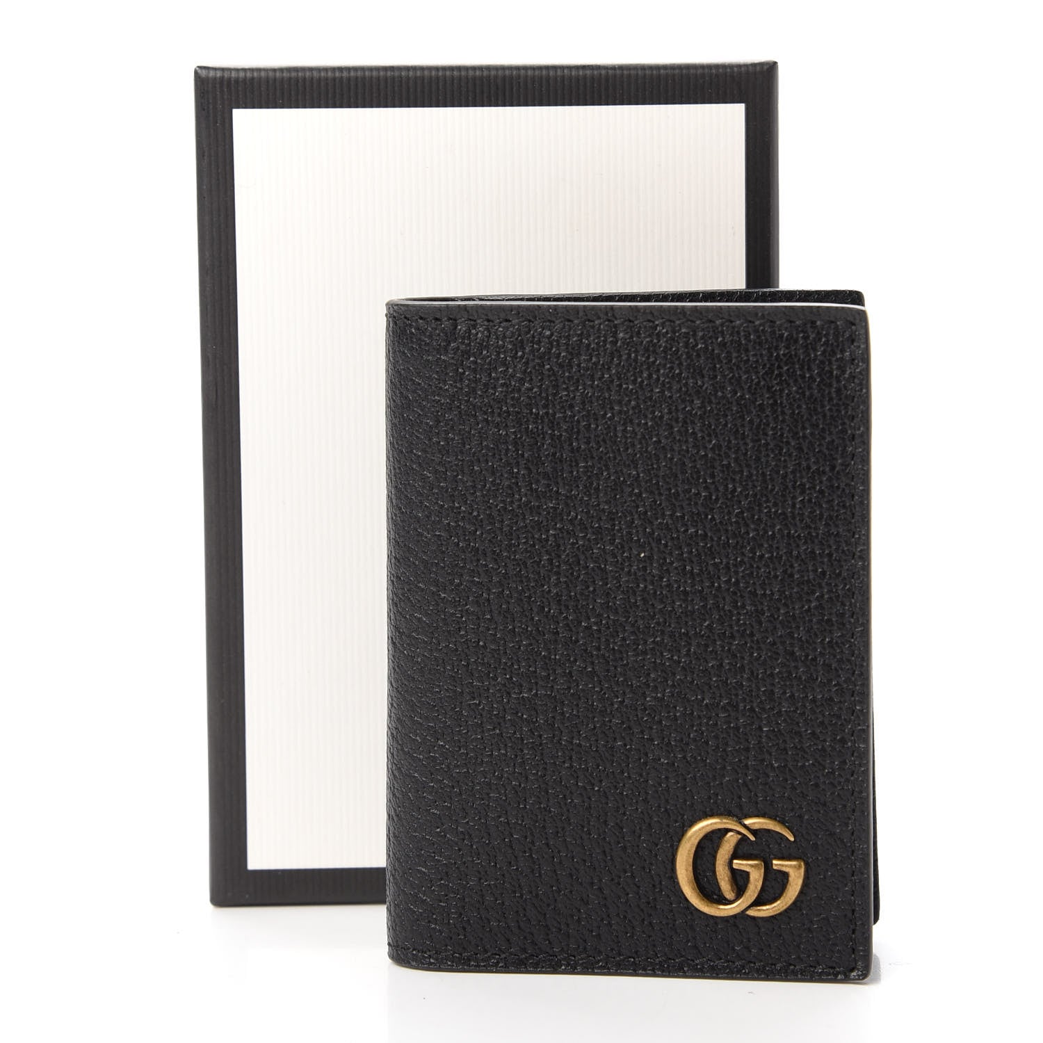Gucci Calfskin Boar Effect GG Marmont Card Case Black 11 of 11