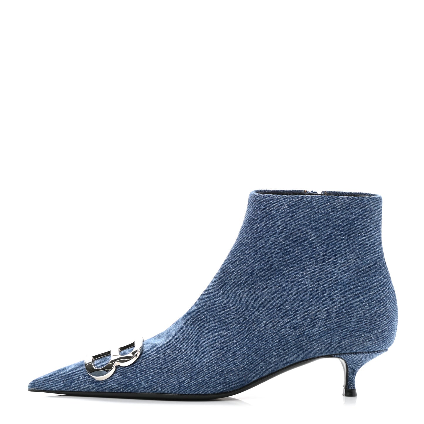 Denim BB Pointy Toe Ankle Booties 37 Light Bleu