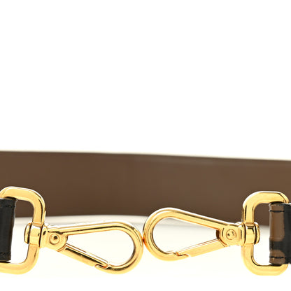 Fendi Vitello Century Bi-Color FF 1974 Embossed Strap You Maya Black 3 of 5