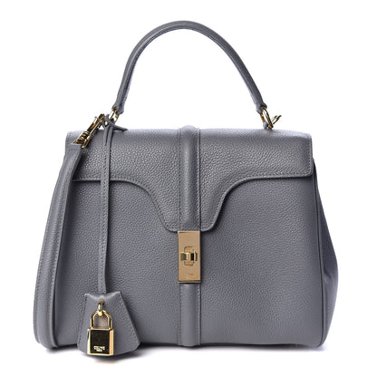 Celine Grained Calfskin Small 16 Top Handle Bag Medium Grey 1 of 9