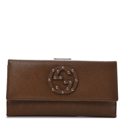 Gucci Calfskin Studded Soho Continental Wallet Brown 1 of 9