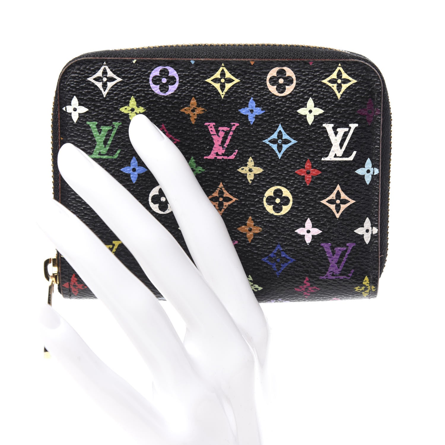 Louis Vuitton Monogram Multicolor Zippy Coin Purse Black Grenade 2 of 7