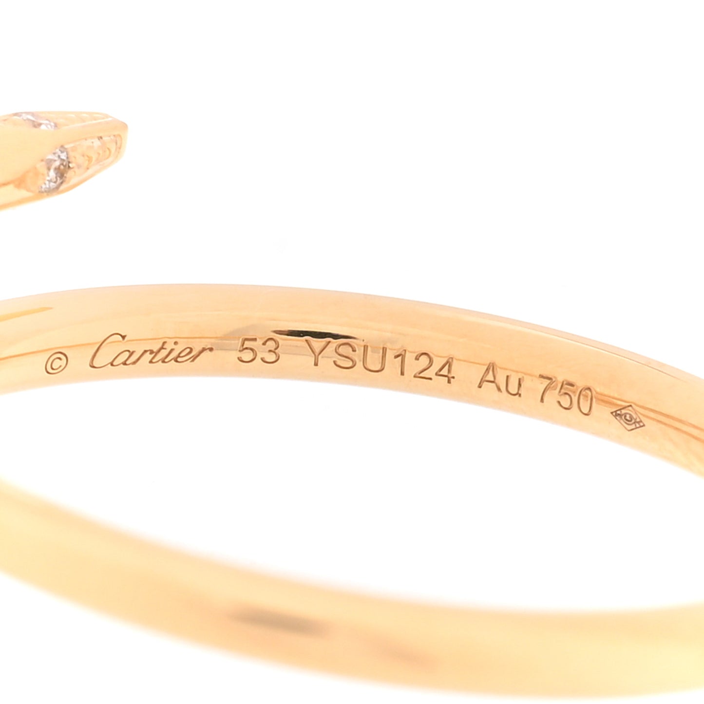 18K Yellow Gold Diamond Small Juste Un Clou Ring 53 6.25