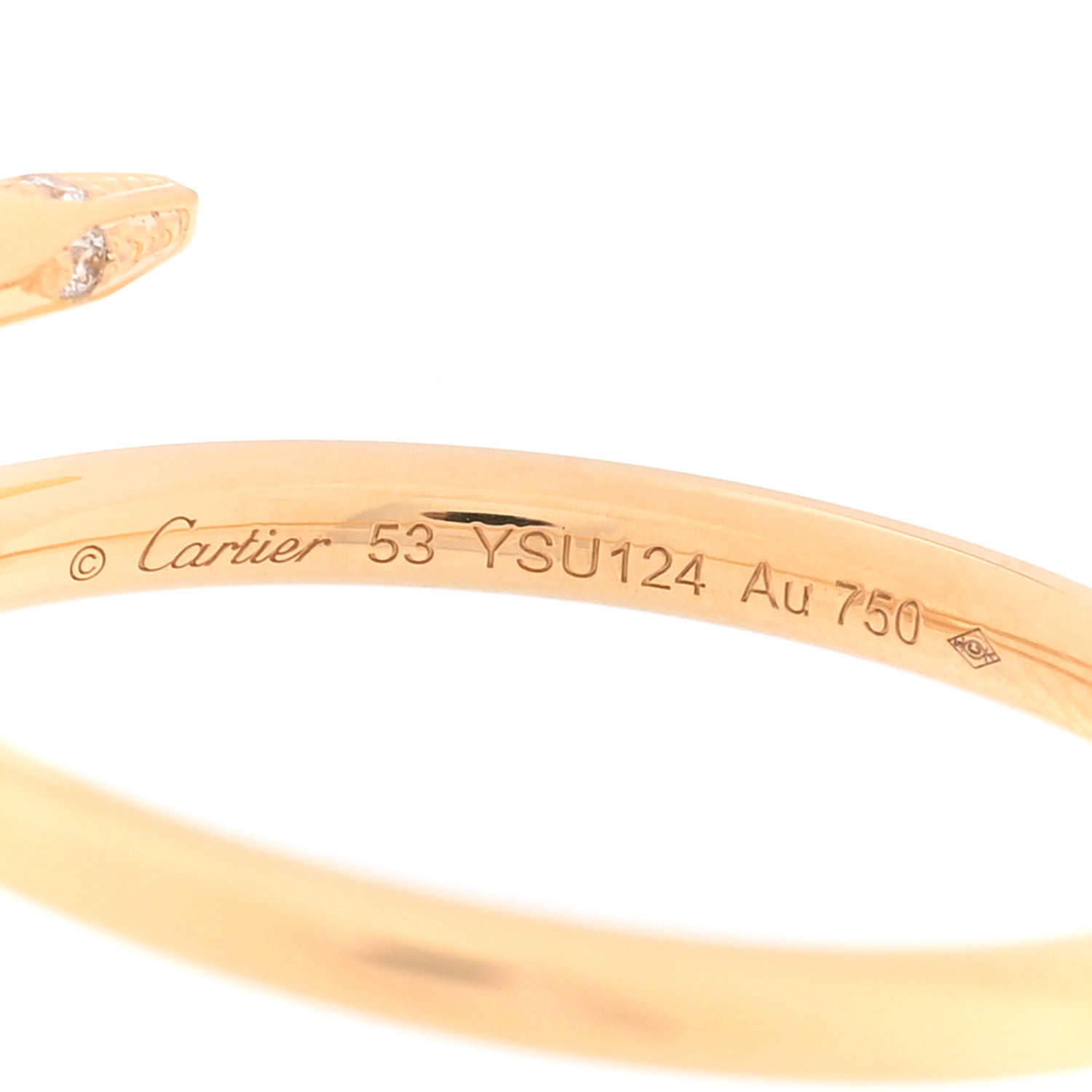Cartier 18K Yellow Gold Diamond Small Juste Un Clou Ring 53 6.25 4 of 5