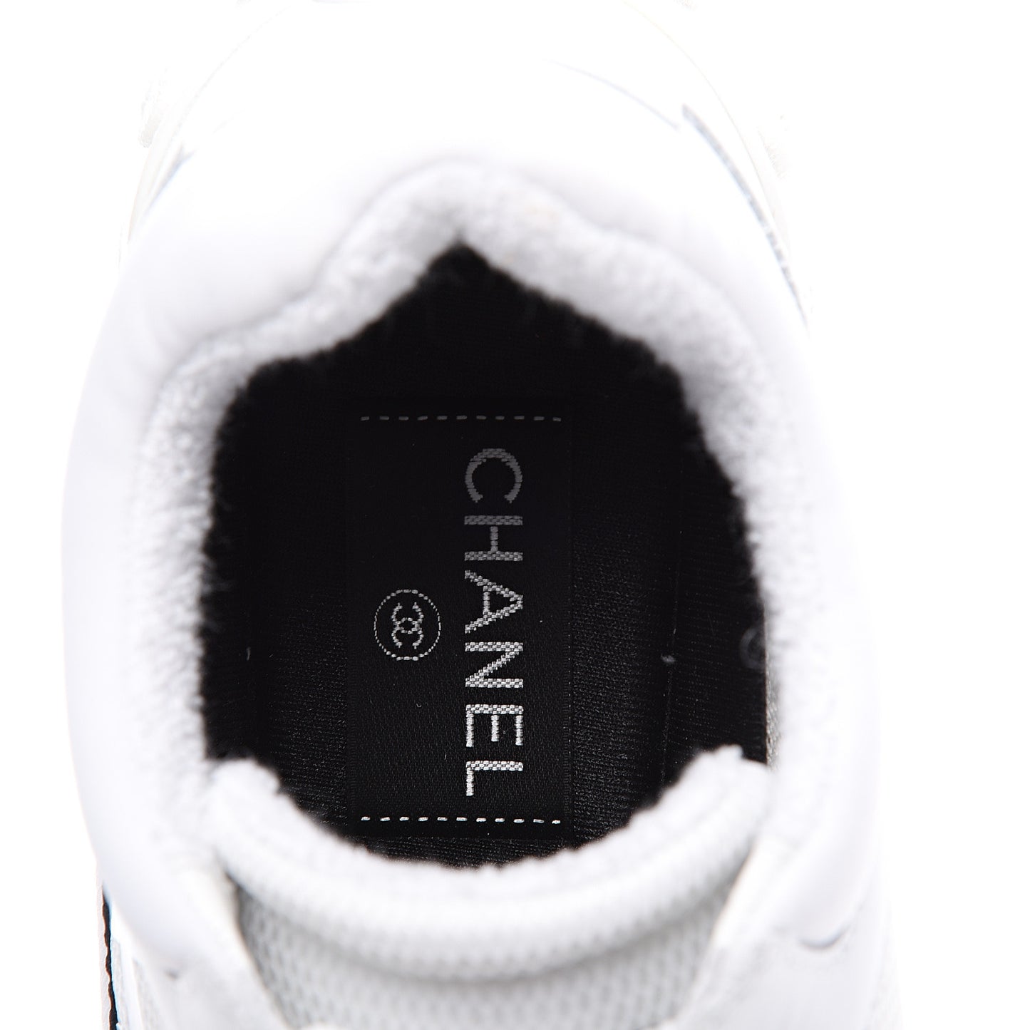 Calfskin Mesh Lycra Womens Logo Sneakers 38.5 White