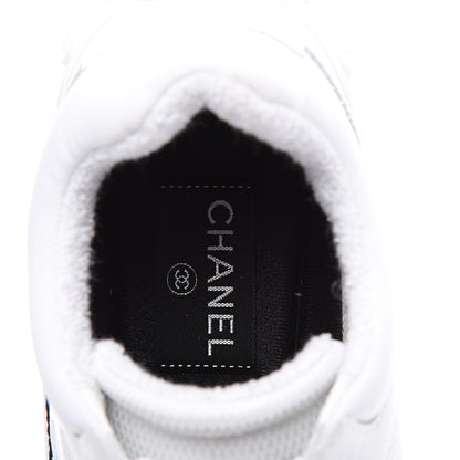 Chanel Calfskin Mesh Lycra Womens Logo Sneakers 38.5 White 8 of 11