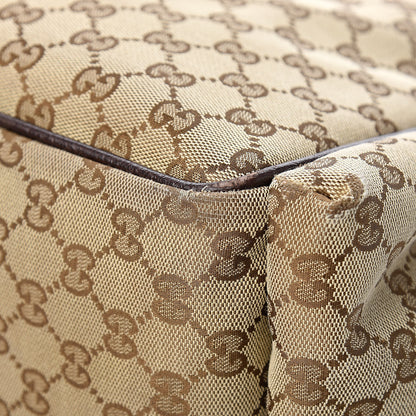 Gucci Monogram Natural Pigskin Large Diaper Bag Beige Ebony Cocoa Dark Chocolate 14 of 15