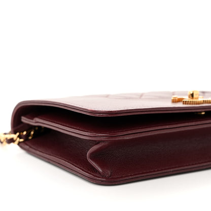 Chanel Sheepskin Quilted Mademoiselle Vintage Wallet On Chain WOC Burgundy 10 of 13