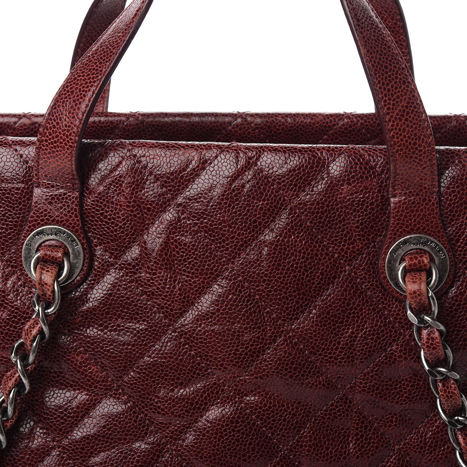 Chanel Crumpled Grained Calfskin CC Crave Tote Burgundy 14 of 15