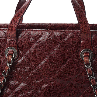 Chanel Crumpled Grained Calfskin CC Crave Tote Burgundy 14 of 15