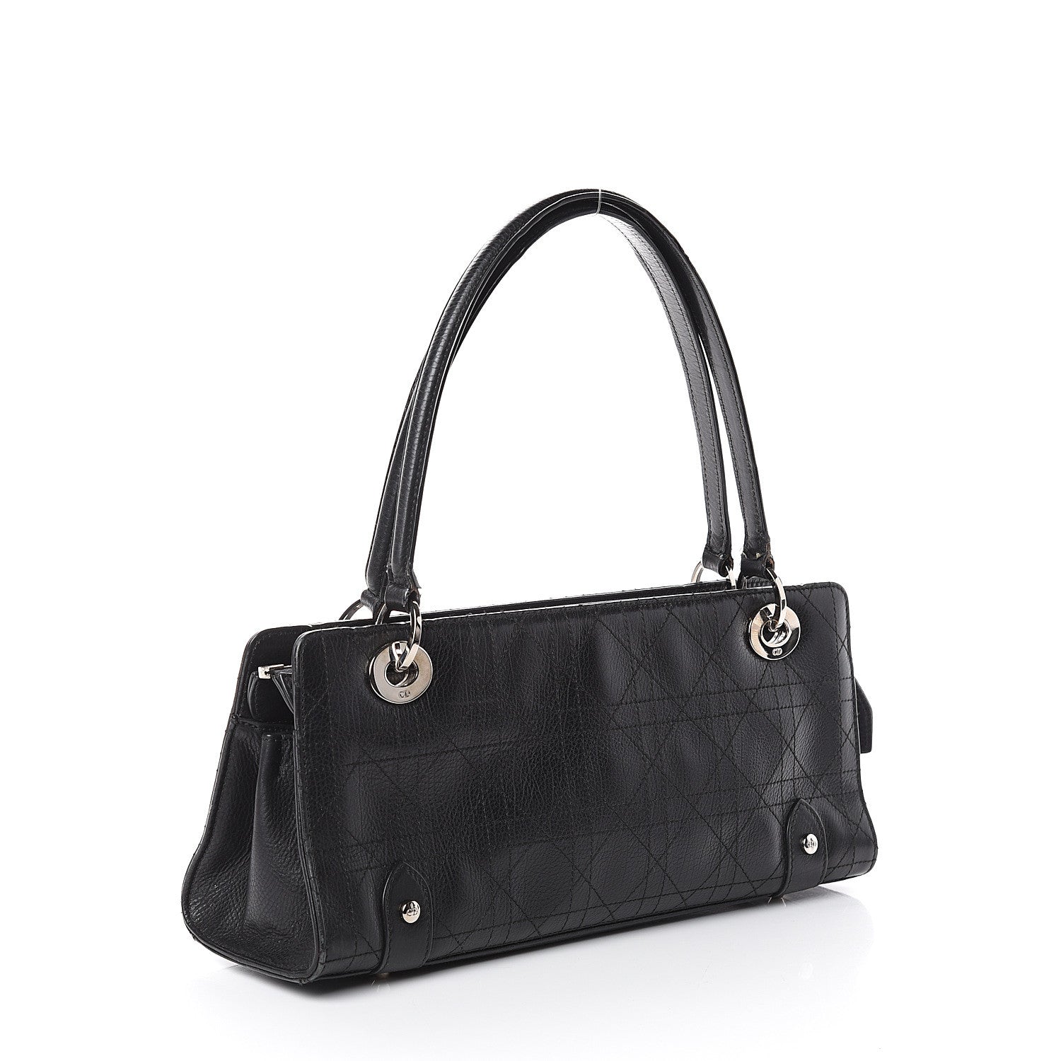 Christian Dior Calfskin Cannage Stitched East West Lady Dior Black 2 of 7