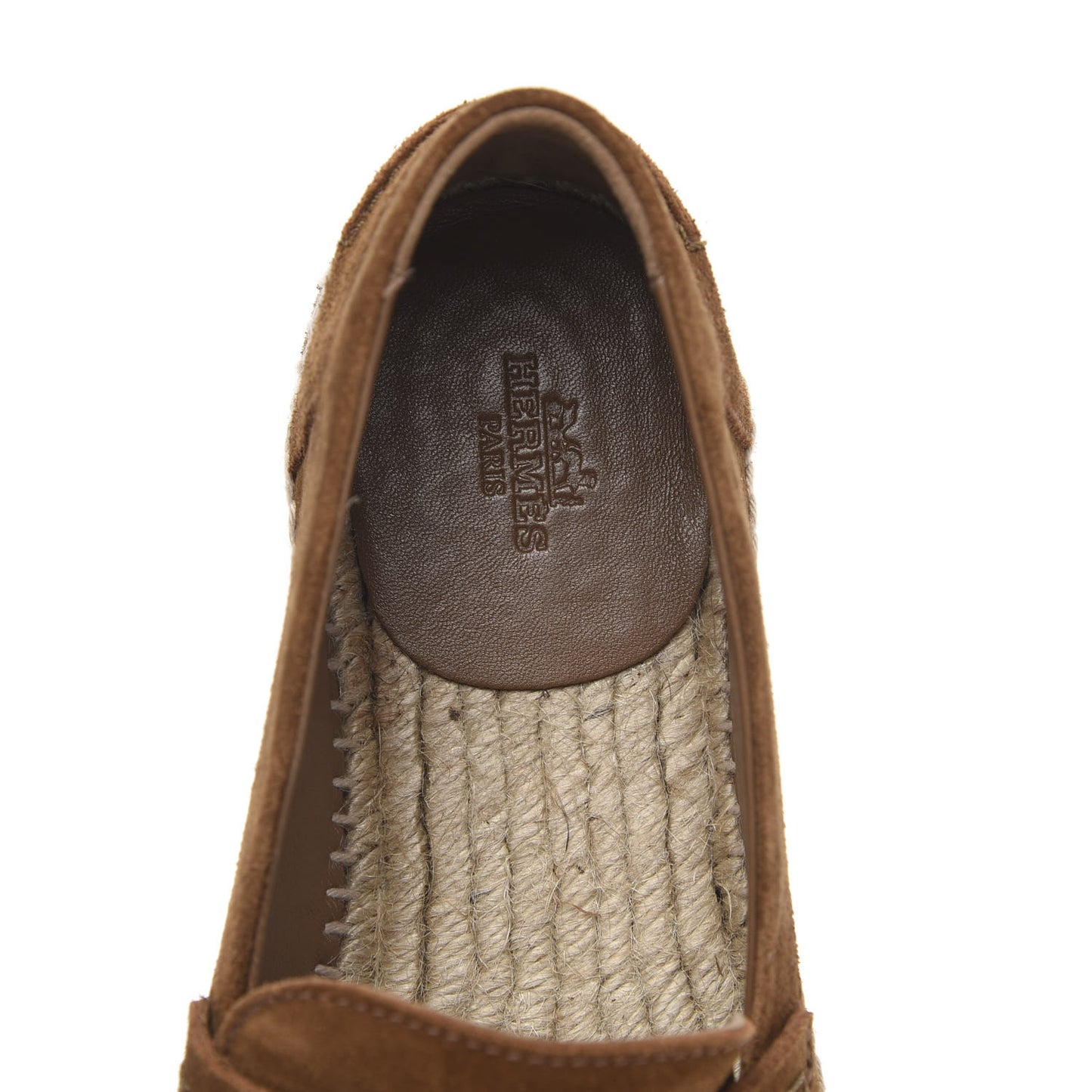 Suede Calfskin Womens Trip Espadrilles 40 Brun Fume