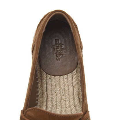 Hermes Suede Calfskin Womens Trip Espadrilles 40 Brun Fume 6 of 8