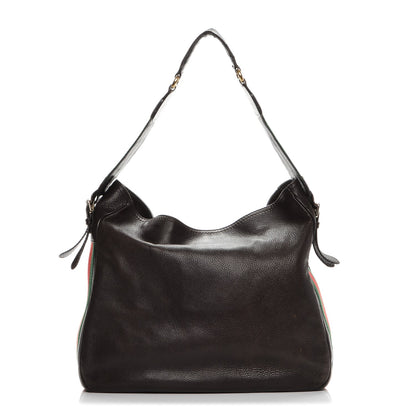 Gucci Pebbled Calfskin Medium Heritage Shoulder Bag Dark Brown 1 of 14