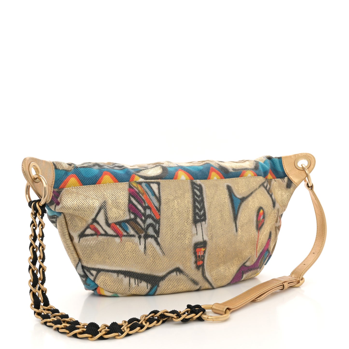 Graffiti Printed Canvas Street Spirit Waist Belt Bag Multicolor