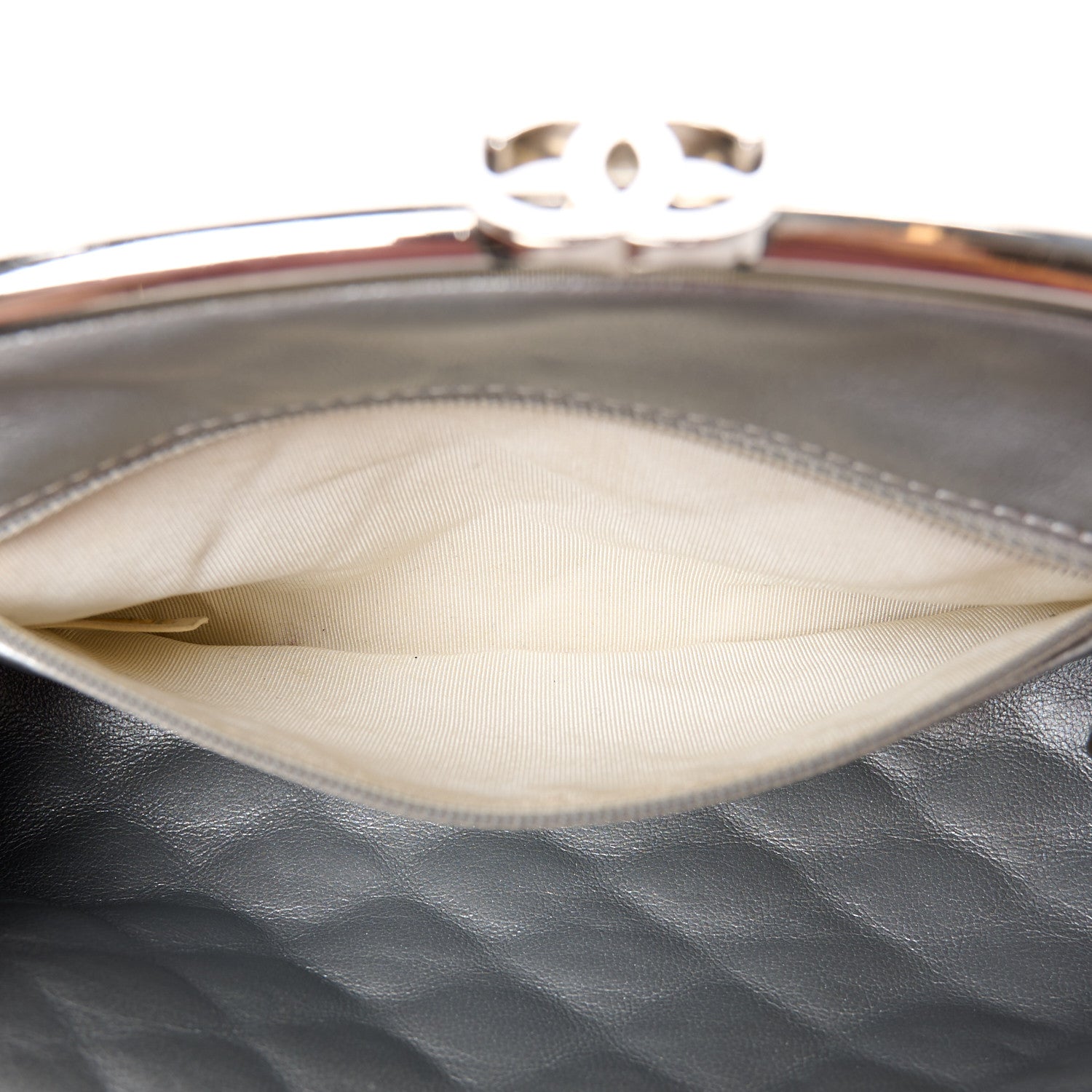 Chanel Metallic Aged Calfskin Quilted Timeless Clutch Silver 6 of 12