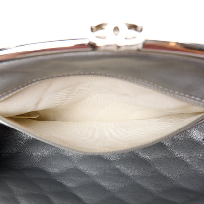 Chanel Metallic Aged Calfskin Quilted Timeless Clutch Silver 6 of 12