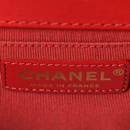 Chanel Lambskin Quilted Medium Top Handle Boy Flap Red 6 of 10