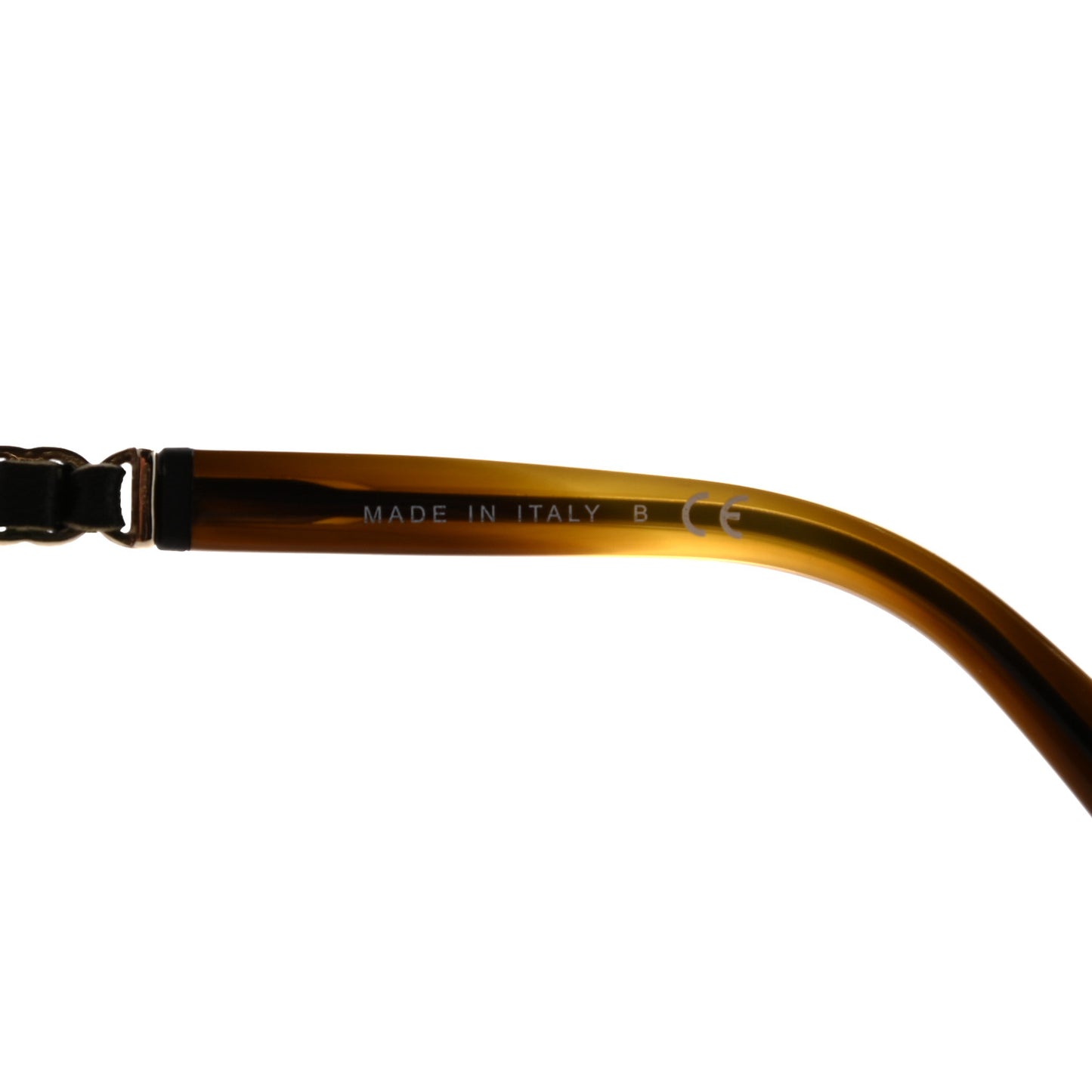 Metal Calfskin CC Chain Pilot Sunglasses 5439-Q Green Tortoise
