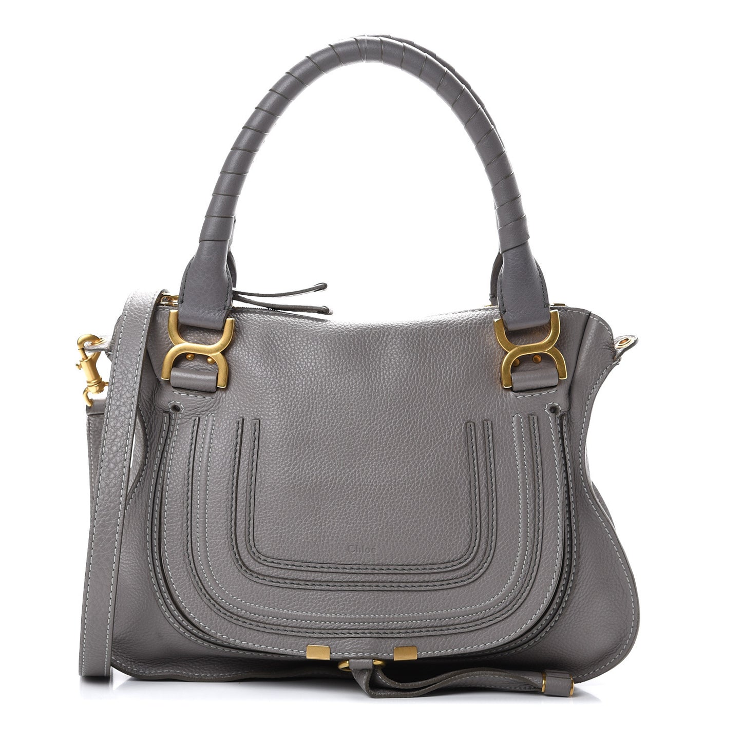 Calfskin Medium Marcie Satchel Cashmere Grey