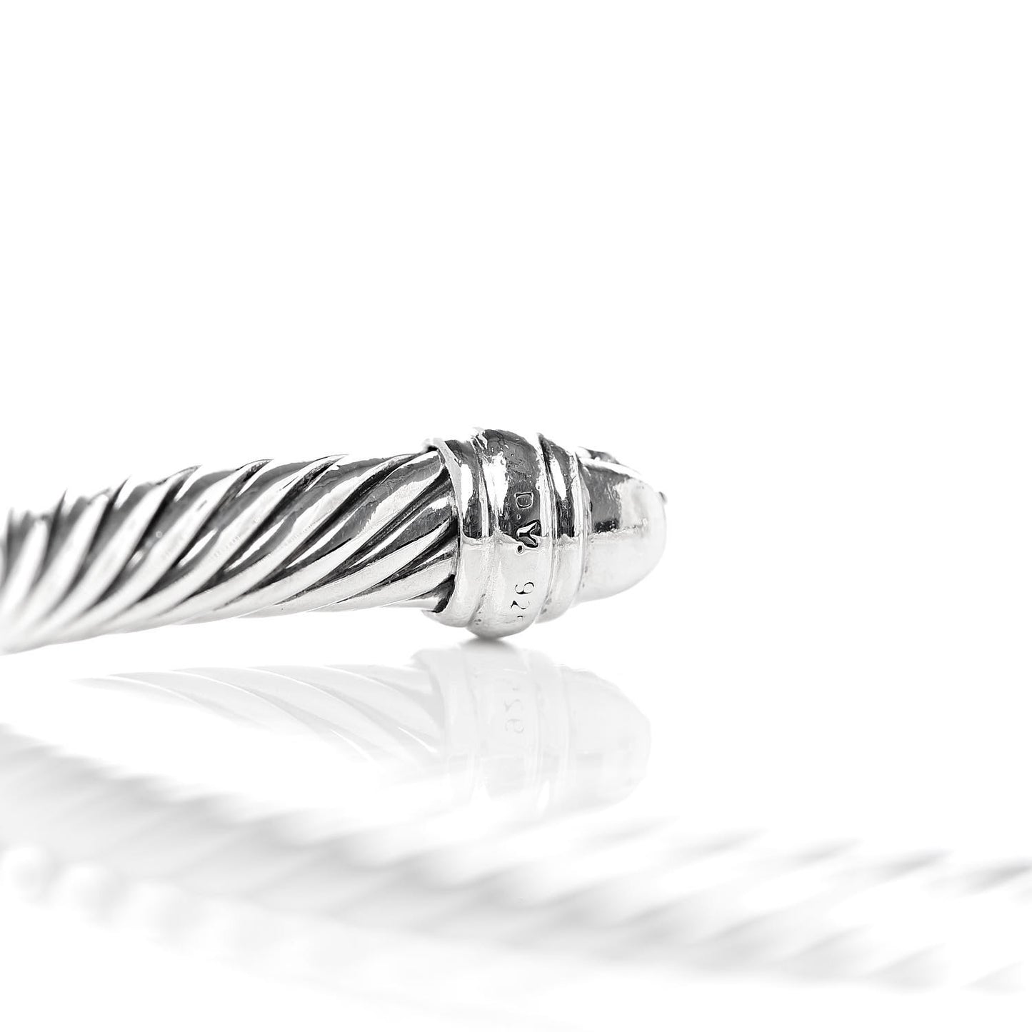 Sterling Silver Pave Diamond 5mm Cable Classics Bracelet