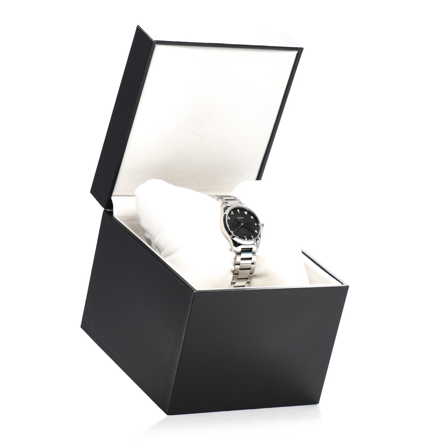 Gucci Stainless Steel 27mm G-Timeless Charm Quartz Watch Black 5 of 5