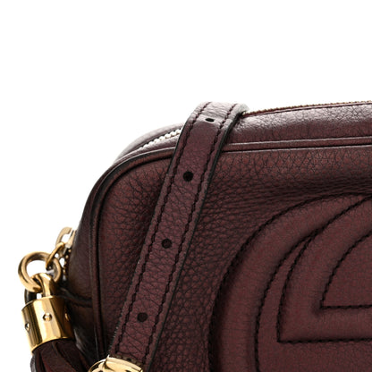 Gucci Metallic Pebbled Calfskin Small Soho Disco Bag Burgundy 16 of 17