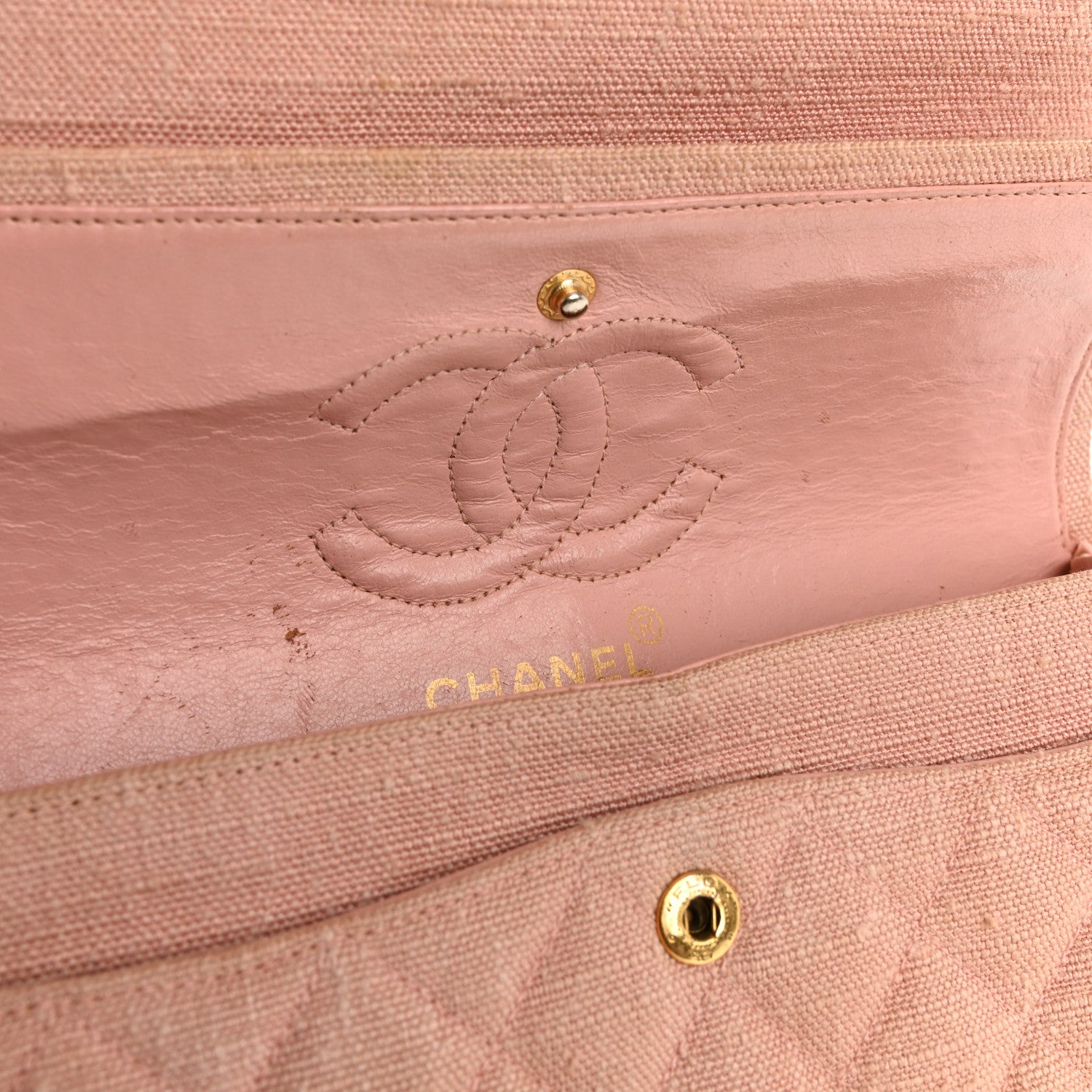 Chanel Canvas Quilted Small Double Flap Light Pink 13 of 16