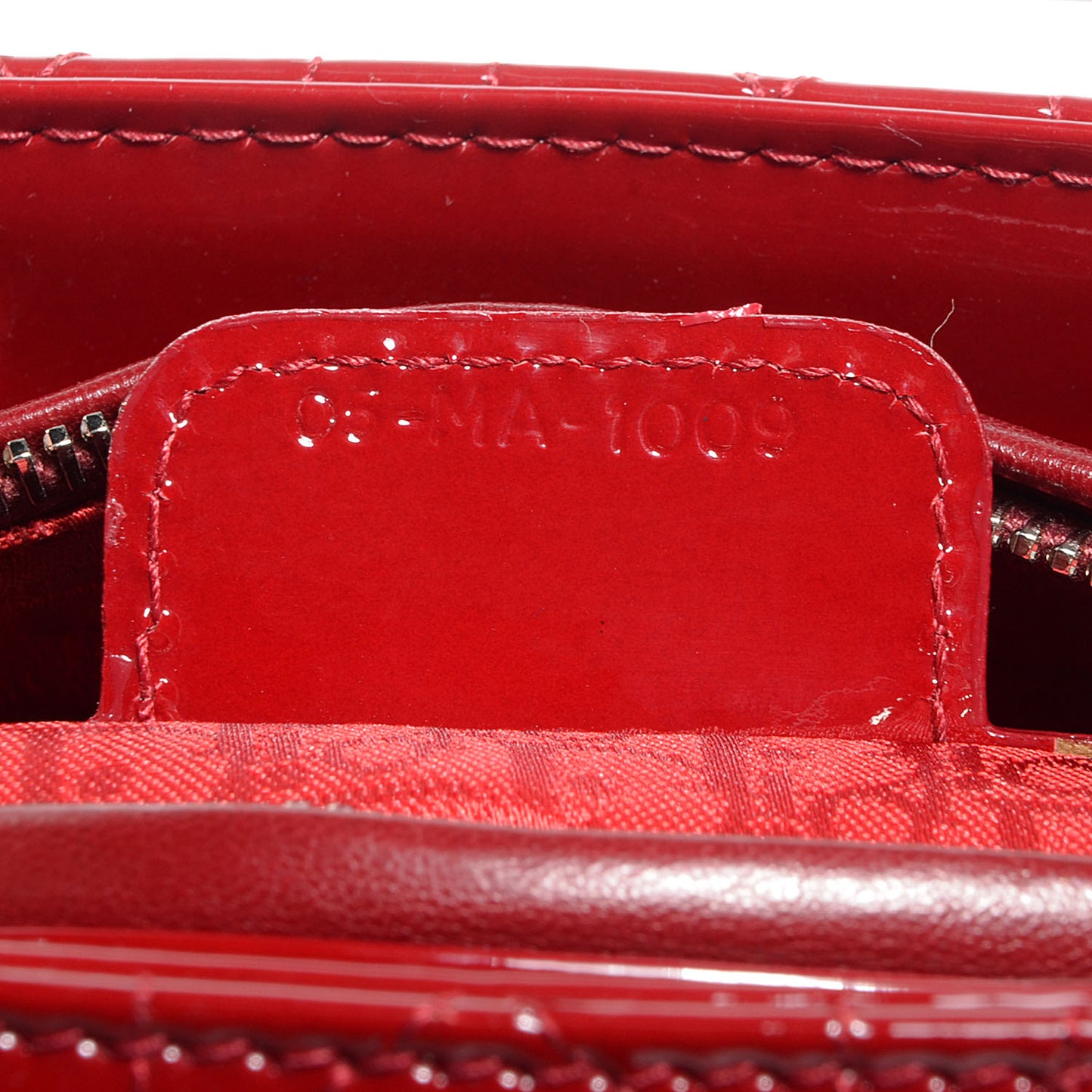 Patent Cannage Medium Lady Dior Red