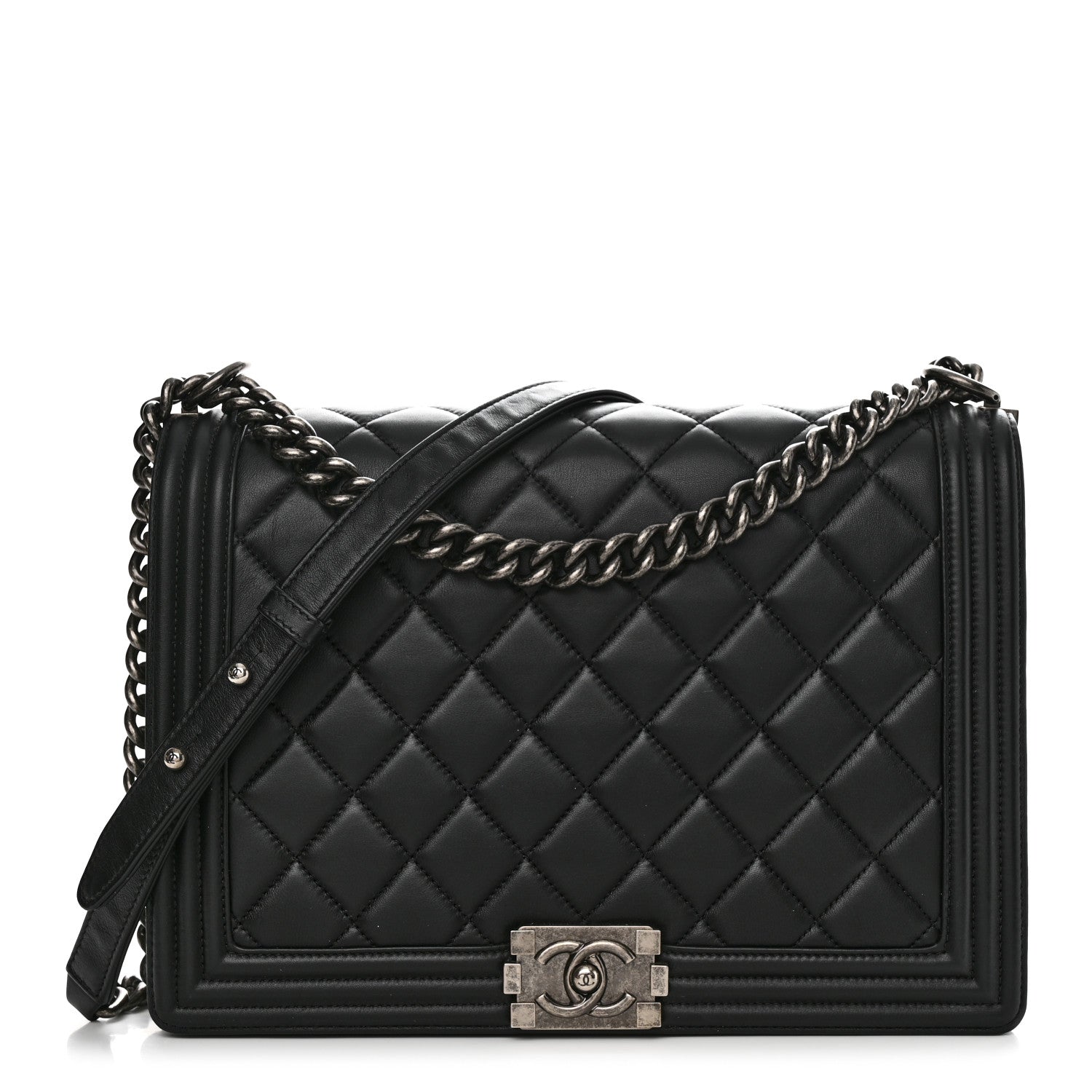 Chanel Calfskin Quilted Large Boy Flap Black 1 of 11